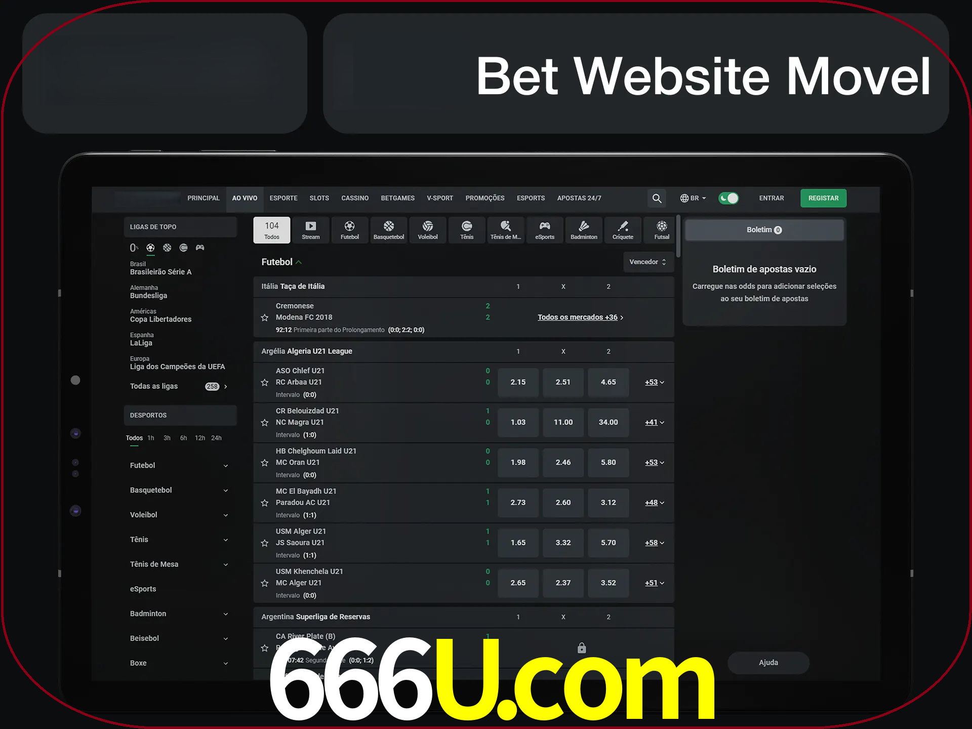 Use nosso website em qualquer dispositivo.